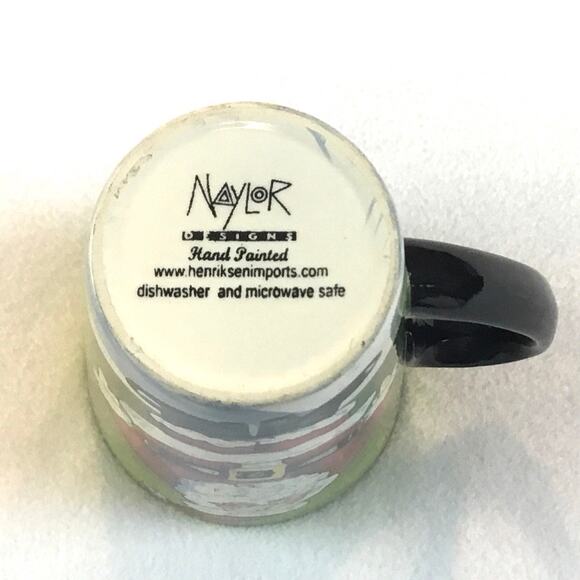 Naylor Ceramic Tall Mug Santa Henriksen Hand Painted Green - Picture 4 of 4